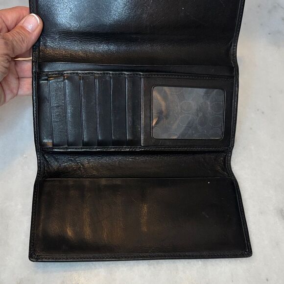 Coach Wallet Signature Stripe Leather Full Sized Wallet (#3) - Picture 16 of 16